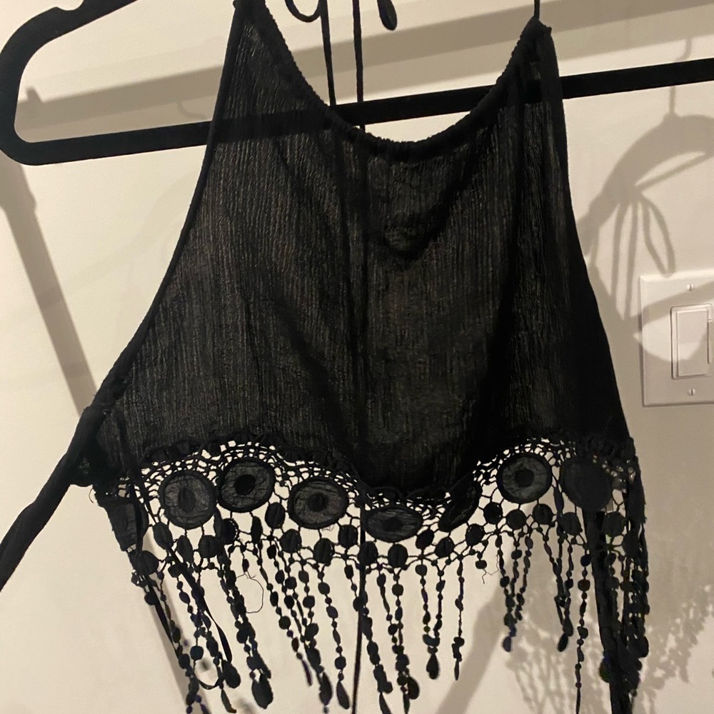 (2) Black Cropped Tanks for $5